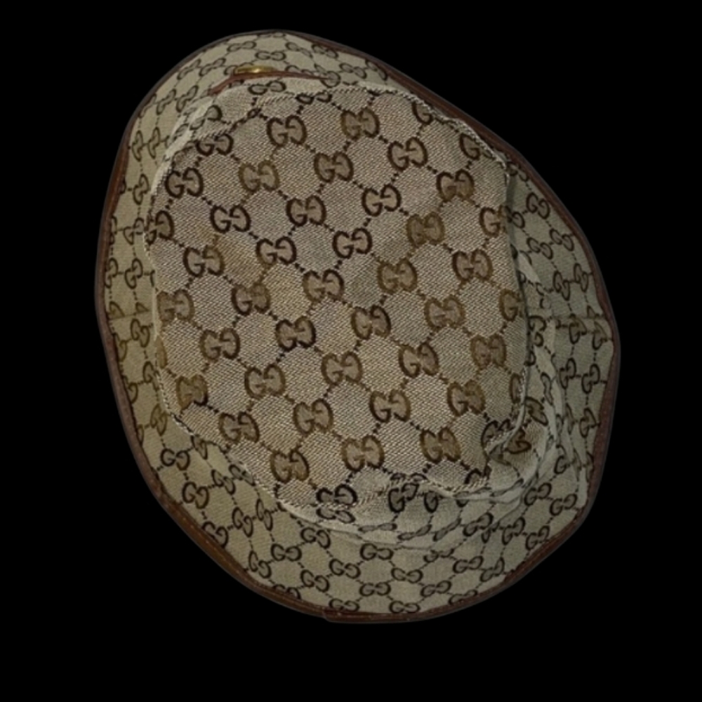 Gucci Tan Monogram Bucket Hat with Gold Accent - Picture 5 of 5
